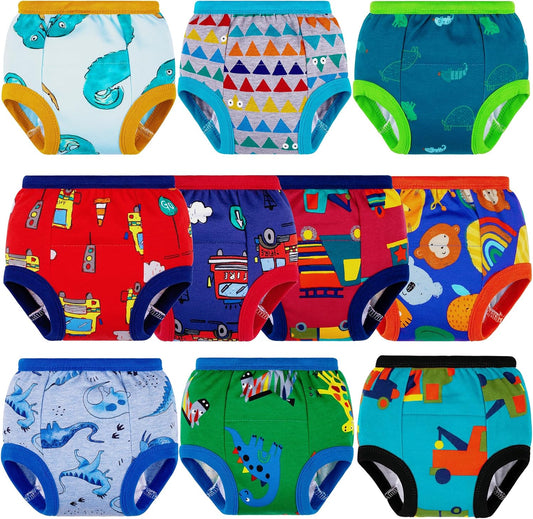 BIG ELEPHANT Toddler Training Pants, Soft Cotton Absorbent Training Underwear for Baby Boys & Girls